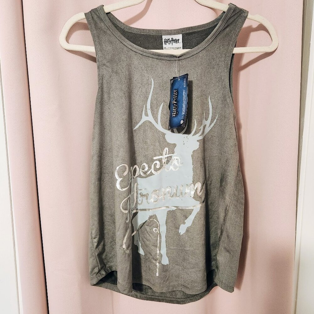 NWT Hot Topic Harry Potter 'Expecto Patronum' Patronus Suede Tank Top - Sz Small